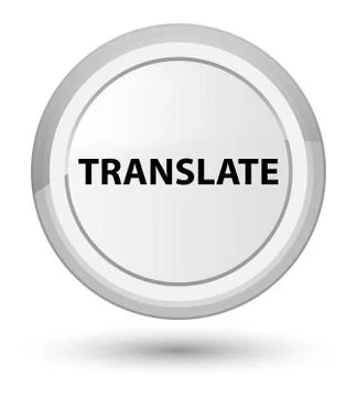 Translate prime white round button Stock Illustration
