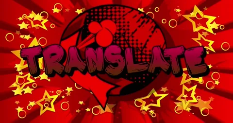 Translate. Red Comic Book Word Stock Footage 168338301