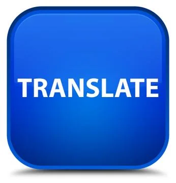 Translate special blue square button Stock Illustration
