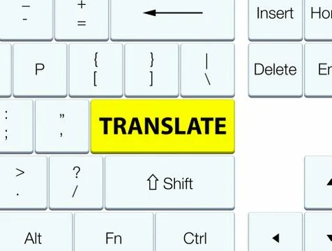 Translate yellow keyboard button Stock Illustration