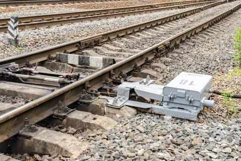 Translating arrows on rails Stock Photos