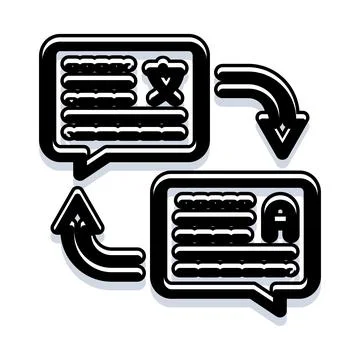 Translating different languages and improving communication concept Stock Illustration