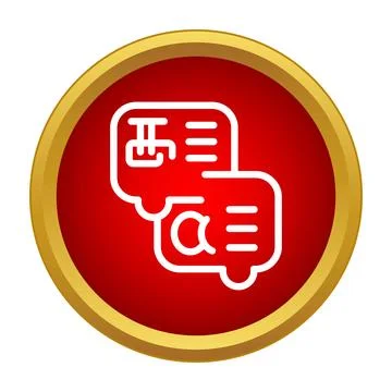 Translating international language conversation with speech bubbles icon Stock Illustration
