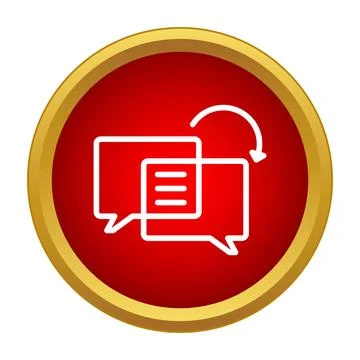Translating speech bubbles with rotating arrow icon Stock Illustration