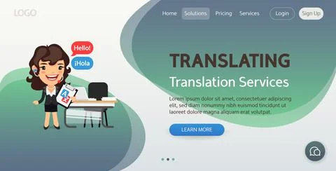 Translating Website Template Stock Illustration