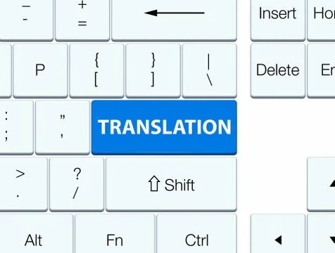 Translation blue keyboard button Stock Illustration