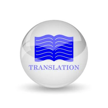 Translation book icon. Internet button on white background.. Stock Illustration