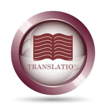 Translation book icon. Internet button on white background.. Stock Illustration