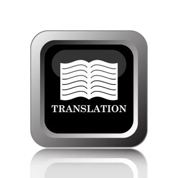 Translation book icon. Internet button on white background.. Stock Illustration