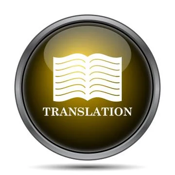 Translation book icon. Internet button on white background.. Stock Illustration