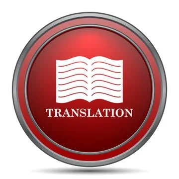 Translation book icon. Internet button on white background.. Stock Illustration
