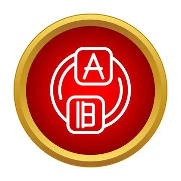 Translation button icon showing language conversion a to b Stock Illustration