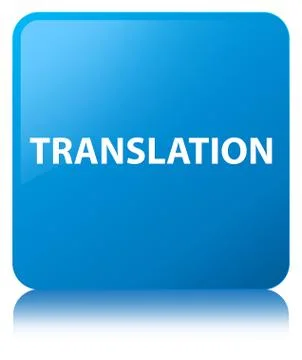 Translation cyan blue square button Stock Illustration