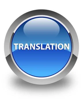Translation glossy blue round button Stock Illustration