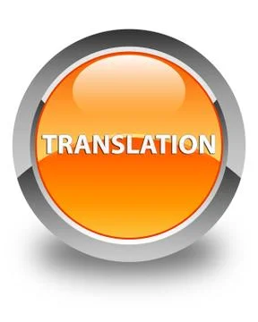Translation glossy orange round button Stock Illustration