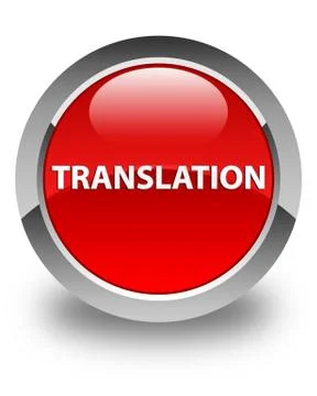 Translation glossy red round button Stock Illustration