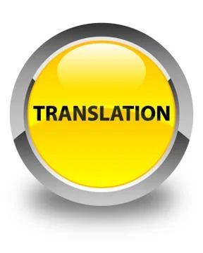 Translation glossy yellow round button Stock Illustration