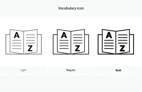 Translation icon. Light, Regular And Bold style design isolated on white ba.. Stock Illustration