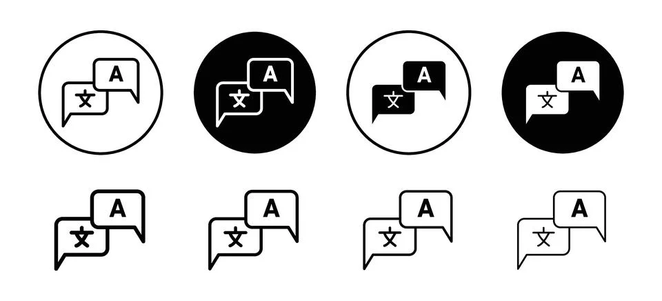 Translation icon vector set collection for web Stock Illustration