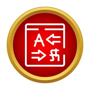Translation interface icon showing language conversion process Иллюстрация