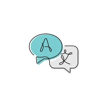 Translation, language continuous line icon Stock Illustration