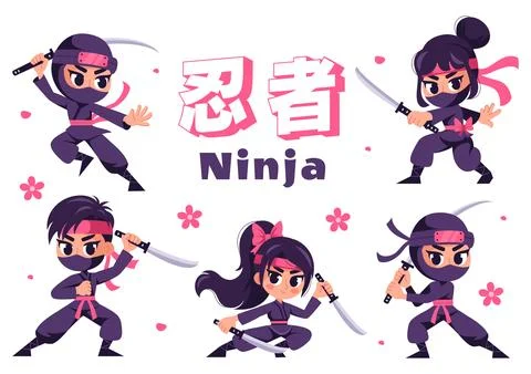 Translation : Ninja Vector Illustration featuring a Ninja Shinobi Character.. Stock Illustration