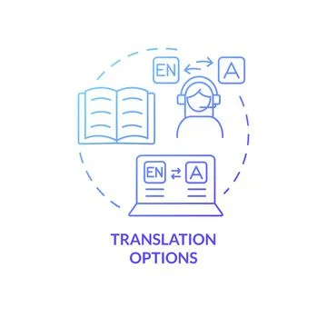 Translation option blue gradient concept icon Stock Illustration