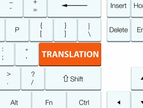 Translation orange keyboard button Stock Illustration