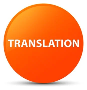 Translation orange round button Stock Illustration