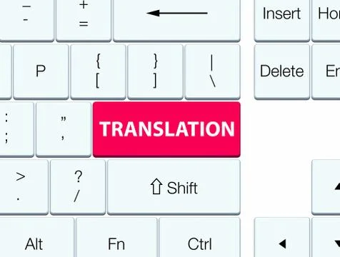 Translation pink keyboard button Stock Illustration