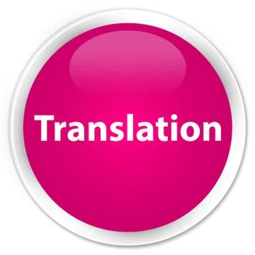 Translation premium pink round button Stock Illustration
