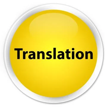 Translation premium yellow round button Stock Illustration