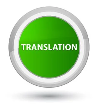 Translation prime green round button Stock Illustration