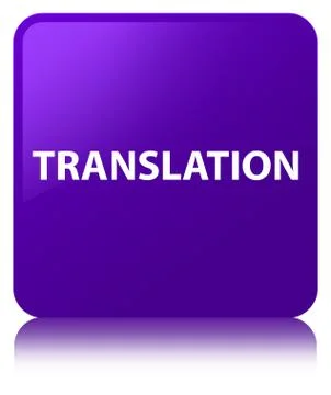 Translation purple square button Stock Illustration
