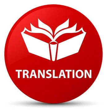 Translation red round button Stock Photos