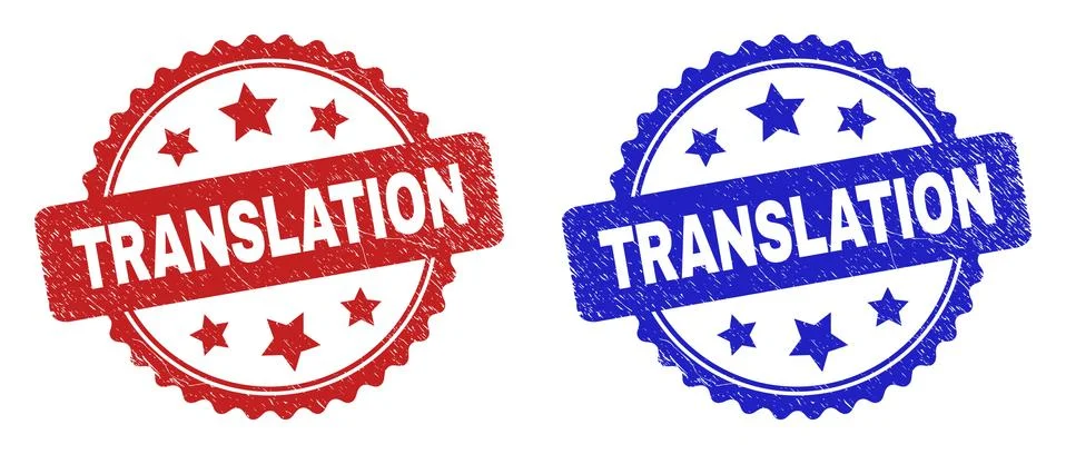 TRANSLATION Rosette Stamps Using Unclean Style Stock Illustration