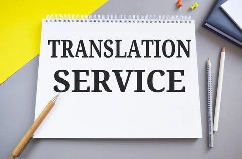 Translation Services text written in Notebook. Business photo for organizatio Stock Photos