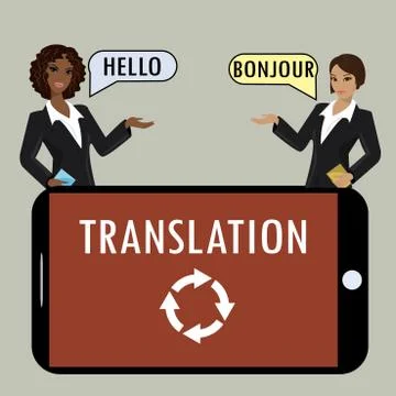 Translation from a smartphone. Stock Illustration