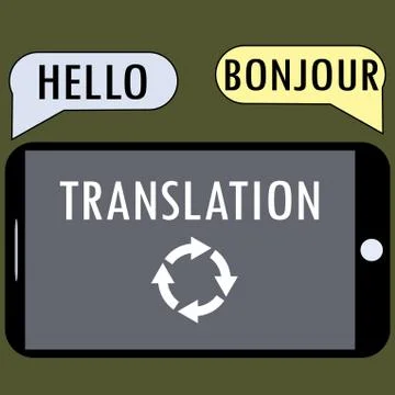 Translation from a smartphone. Stock Illustration
