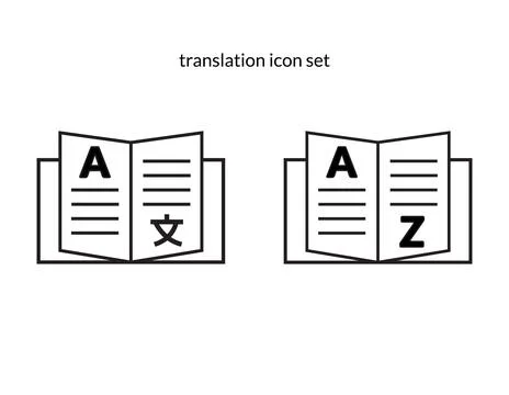 Translation vector icon set, isolated on white background. Illustrazione stock