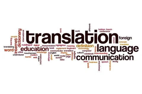 Translation word cloud Stock Illustration