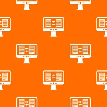 Translator app on the screen of computer pattern seamless Stock Illustration