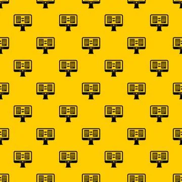 Translator app on the screen of computer pattern vector Illustrazione stock