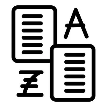 Translator converting text from one language to another Stock Illustration