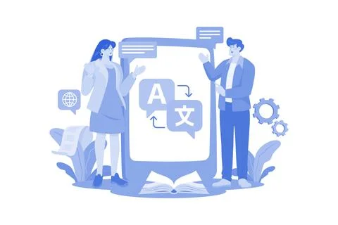 Translator Illustration concept on a white background Stock Illustration