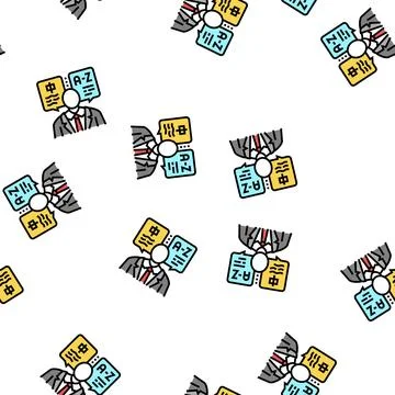 Translator language business vector seamless pattern Stock Illustration