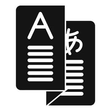 Translator translating document icon, foreign language glyph vector Stock Illustration