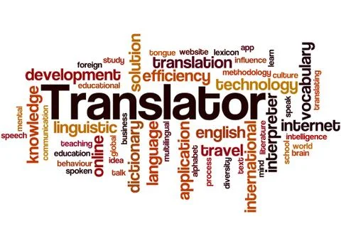 Translator, word cloud concept Stockillustratie
