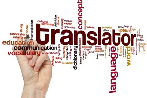 Translator word cloud Stock Photos