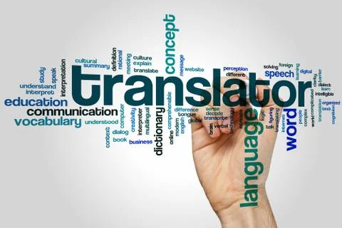 Translator word cloud Stock Photos